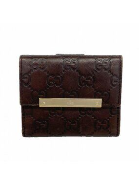 Gucci Wallet Guccissima Leather Brown Champagne Gold